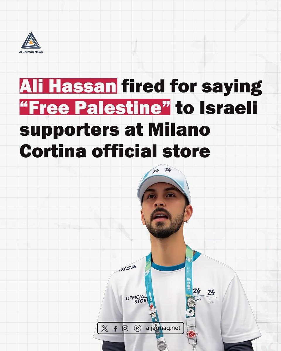 hippyygoat's tweet photo. ALL BECAUSE THE ZIONISTS DONT LIKE ANYONE SAYING FREE PALESTINE‼️

Will someone give this hero a job….?!
AND Boycott Cortina Offical Store in Milan!! https://t.co/FPco0YIfGu