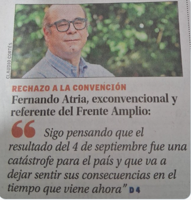 Fernando Atria, simplemente un pelotudo que no sabe aceptar la voluntad de la mayoría.