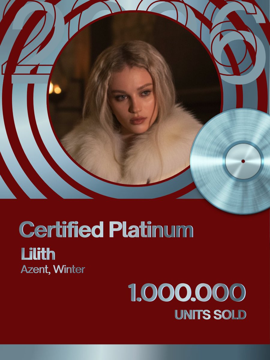 'Lilith' by #Azent &amp; #Winter, is now #iHeartcertified Platinum