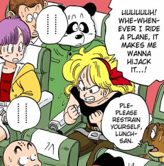 Been rereading and rewatching the original Dragon Ball TV series with my niece and nephews and it cracks me up so much that Lunch simply can't stop committing crimes wherever she goes.