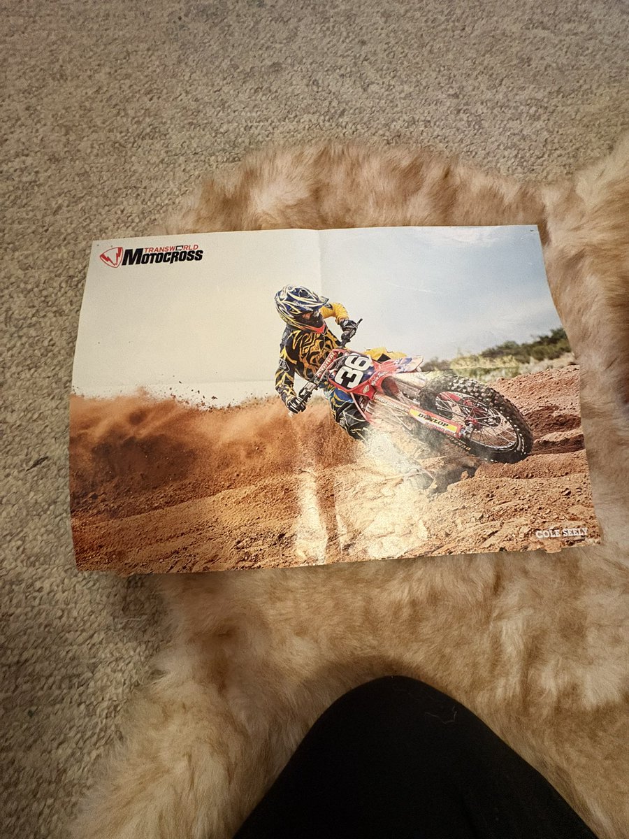 philupgates's tweet photo. I found this cool poster of @coleseely14 from TLD days. Anyway we can try to get this signed? @pulpmx https://t.co/V9ZR8WENf2