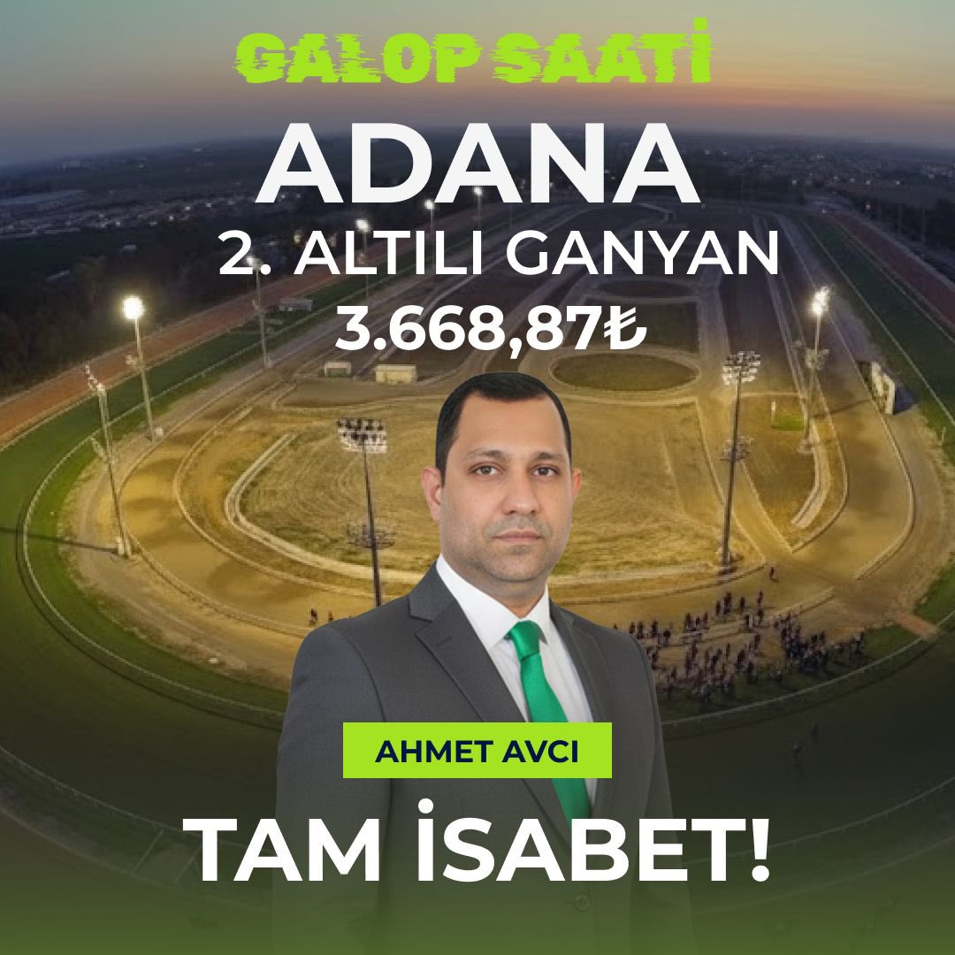 🚨 ⚠KAZANDIRDI⚠ 🚨

Ahmet Avcı (<a href="/AhmetAV28198449/">Ahmet AVCİ</a>), Adana 2. Altılı Ganyan’da 360₺’lik ekonomik kurgusuyla tam isabet sağladı! 🎯🔥

İkramiye: 3.668,87₺

Kendisini tebrik ediyoruz. 👏

🎬 #BariyerDibi ve #GalopSaati her gün deneyimli moderatörleri ve uzman yorumcularıyla
