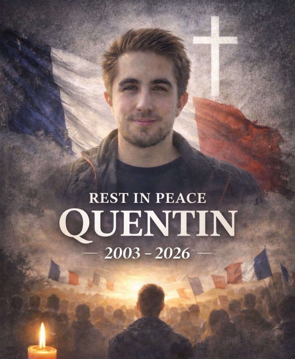 Je suis Quentin. 🇫🇷🕯️ 23 anos. Espancado até à morte por radicais de esquerda. A Europa que tolera isto perdeu o rumo. Hoje foi ele. Amanhã pode ser qualquer um de nós.

#JeSuisQuentin #Basta #Europa #ViolênciaPolítica