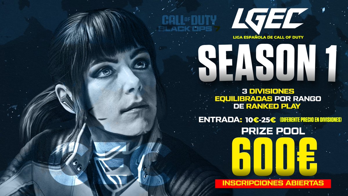 📋 INSCRIPCIONES ABIERTAS – LGEC

La Liga Española de Call of Duty ya está en marcha.

➡️ 600€ de prize pool (ampliable según participación)
➡️ 3 divisiones para todos los niveles
➡️ Inicio: 2 de marzo
📝 Formulario de inscripción:
forms.gle/ByzemZtvv5Zaei…

🔁 Repostea y apoya el