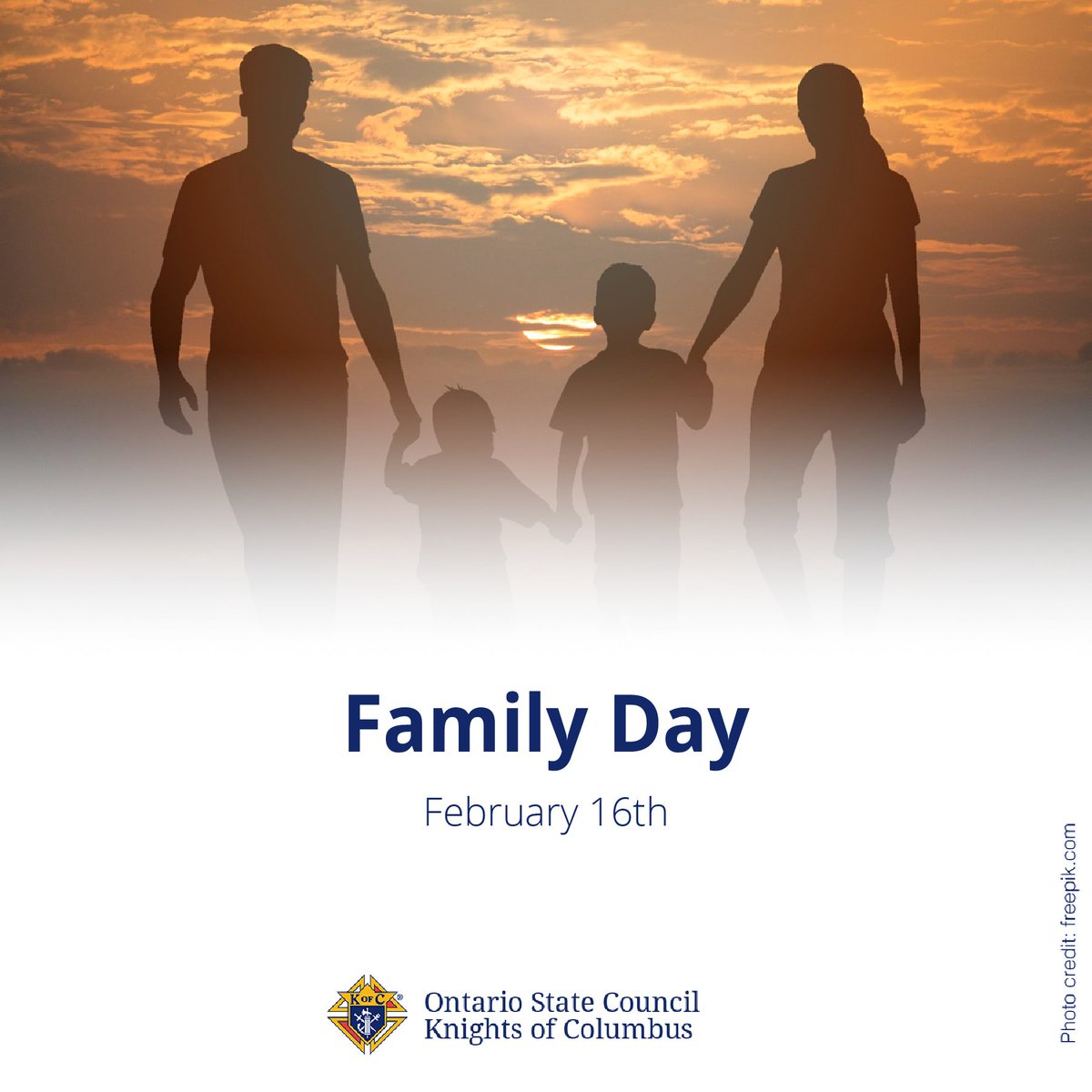 🌟 Happy Family Day! 🙌
“The family is the fundamental locus of the covenant between the Church and God’s creation.” – Pope Francis
As Knights, our family bonds reflect our values of love, service, and commitment. Let’s build a legacy of faith. 💖

#FamilyDay #Canada #KofCOntario