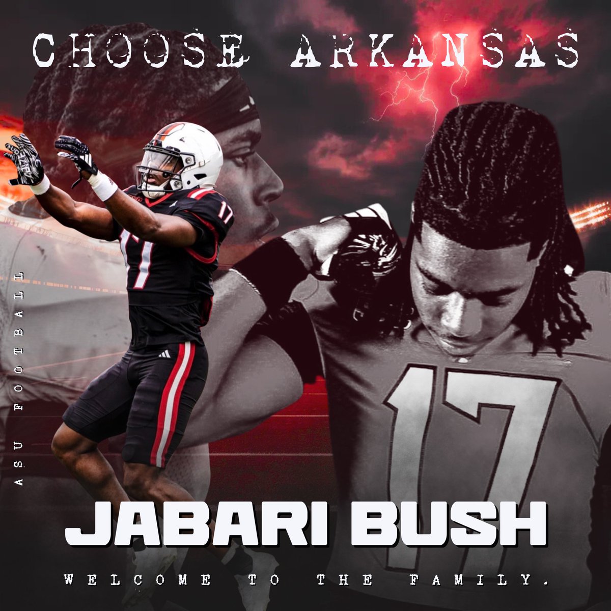 choose_arkansas's tweet photo. Welcome another member of @AStateFB to the fam! https://t.co/BtmezAfD8i