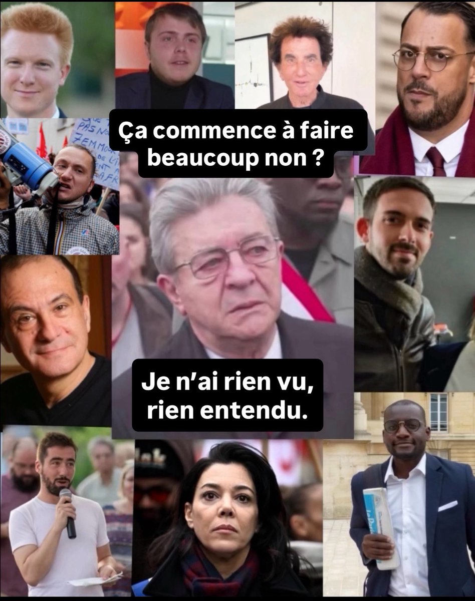 BB01Brigitte's tweet photo. @JLMelenchon Arrêtons,condamnons les complices silencieux et protecteurs des pédocriminels, des violeurs, des violents, des homophobes, des antisémites comme #Lang #Miller #Bouhafs #Coquerel #Cottineau #Bernalicis #Portes #Delogu #Arnault #Chikirou #Melenchon #Piketty #Hulot..
#KarmaIsABitch https://t.co/cbtCTKQphA