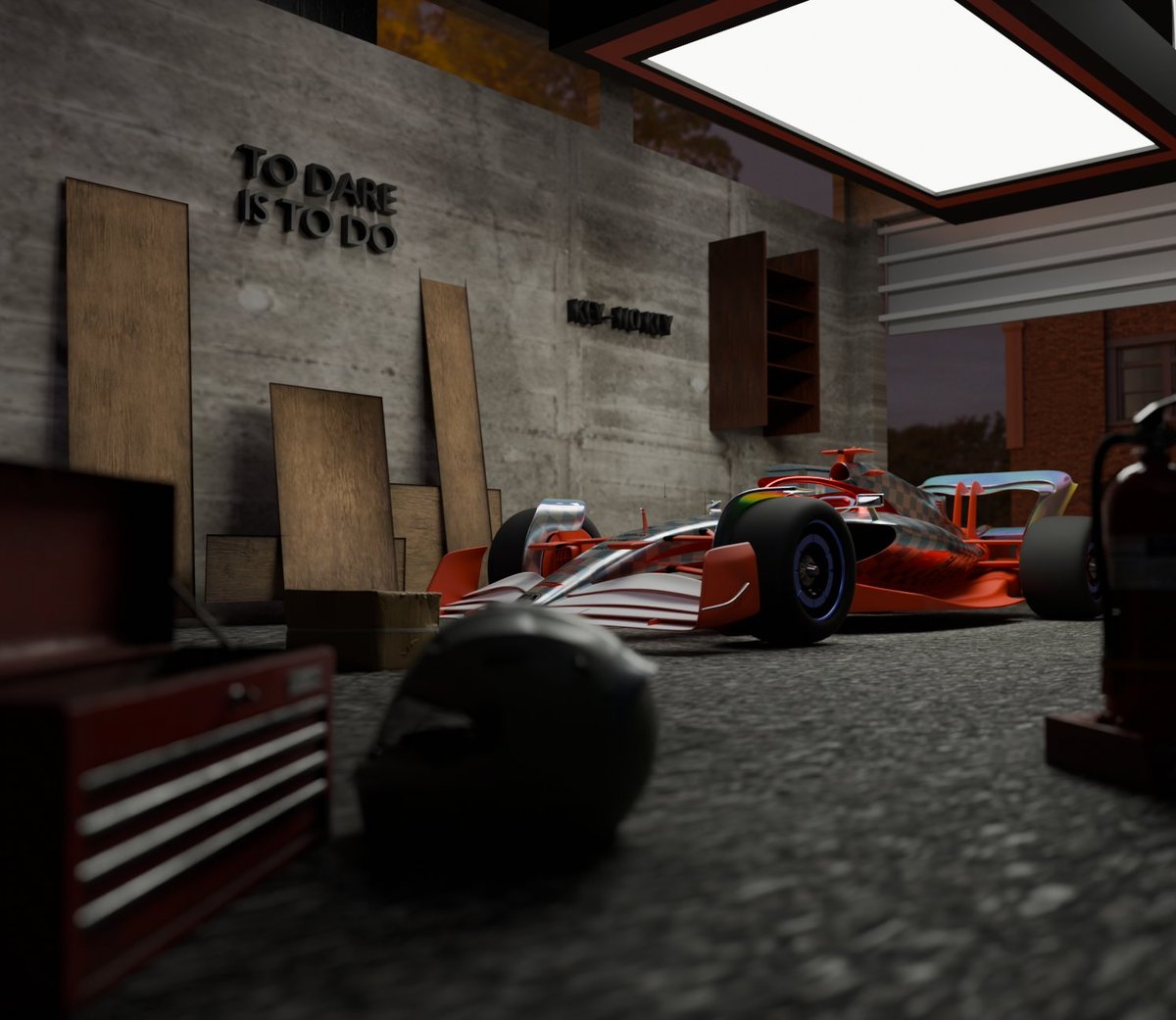 Elvisactive's tweet image. Decided to go out of my comfort zone for this one..
F1 garage made and rendered in blender cycles.
Lots of lessons from this project especially on the lighting setup 
#b3d #F1PL #F12026 #3dart #3DCG #Visuals #art