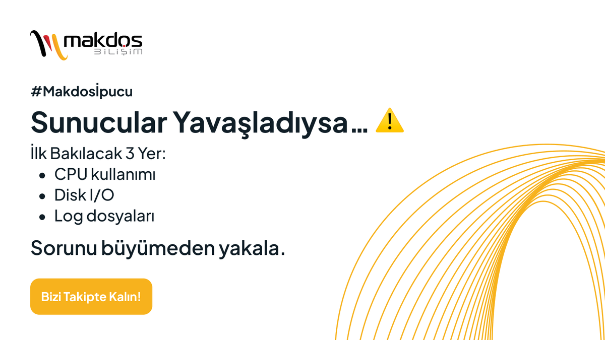 makdoscloud's tweet photo. Sunucu yavaşlığı genelde karmaşık değil.
İlk kontrol: CPU, Disk I/O, Log dosyaları ⚙️
↺ RT / ❤️ Beğeni
#Makdos #SysAdmin #Cloud #CPU https://t.co/IevXqEeC1b