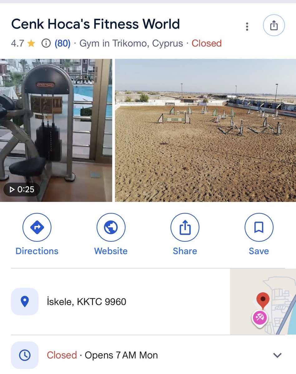 Cenk Hoca’nın spor salonu. Belki üyelik almak isteyen Kıbrıslı müslüman kardeşlerimiz vardır diye attım ☺️