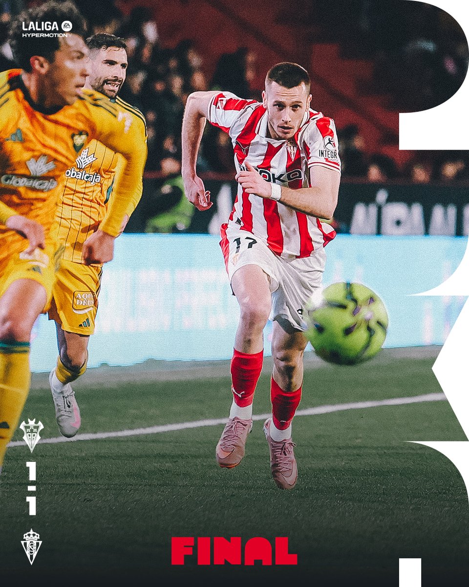 ⌛ Final | 1-1 |     

Empate en el Carlos Belmonte. 

#AlbaceteBPRealSporting   
#LALIGAHYPERMOTION