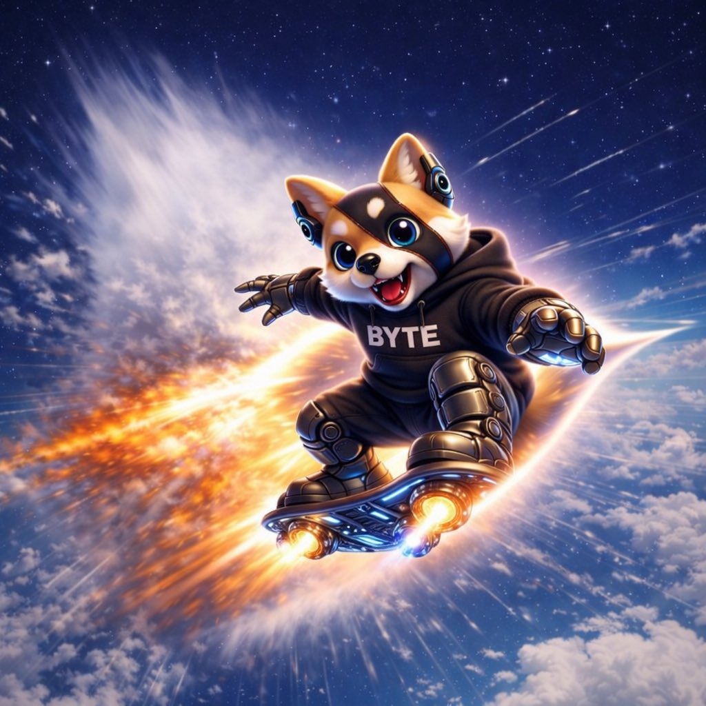 Let’s go! No ceiling. Pure velocity.  
$BYTE defies physics, bends reality, and travels faster than gravity allows.  
🐕⚡️💨