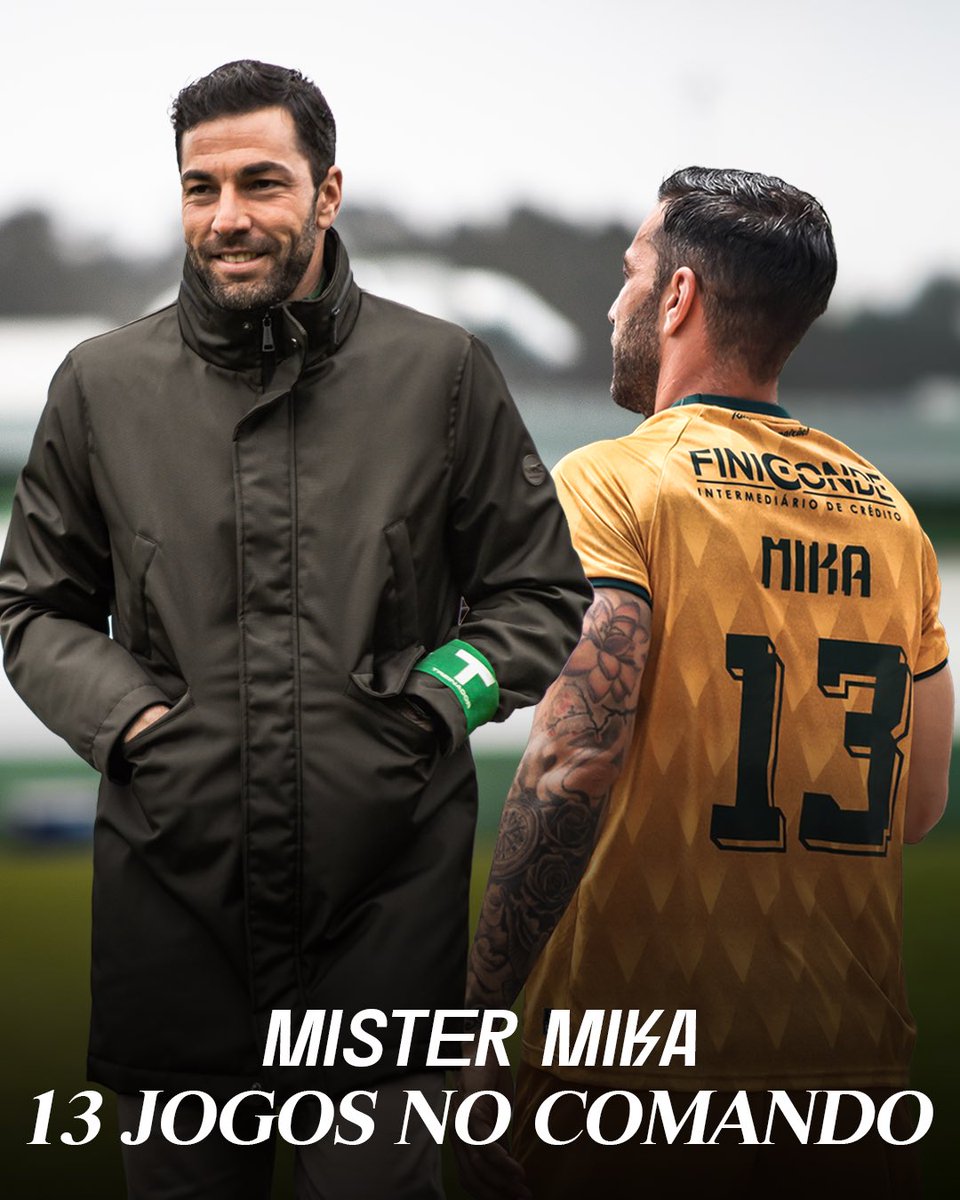 lecafcoficial's tweet photo. Mister Mika assinalou hoje o 13º jogo no comando técnico do Leça Futebol Clube. 

Um número que fala por si ⚽️💚

Em 13 jogos, o técnico segue invicto, tendo conquistado 9 vitórias e 4 empates.

Seguimos juntos com Raça, Amor e Paixão! https://t.co/vkJCYV4Rww
