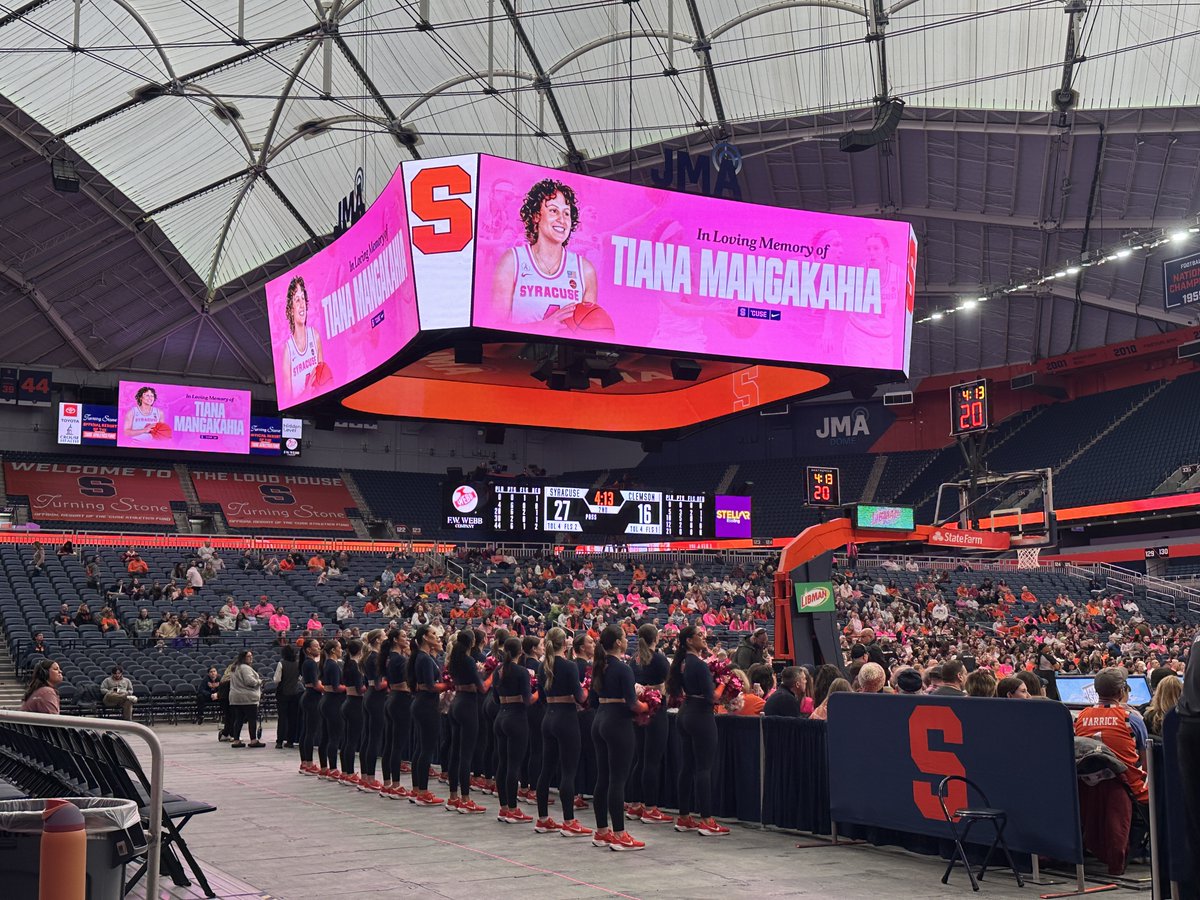 Syracuse honors Tiana Mangakahia, former Syracuse Orange point guard who passed away last September after a battle with breast cancer.