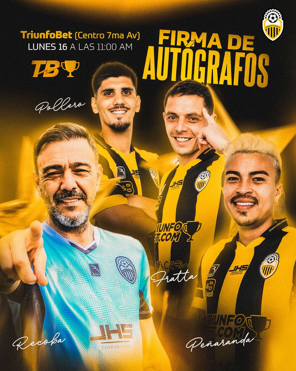 AURINEGROS, este LUNES DE CARNAVAL comenzaremos a palpitar la previa del PARTIDAZO de copa en Pueblo Nuevo 👏

Y qué mejor forma de iniciar la semana, que compartiendo junto a Álvaro Recoba, Adalberto Peñaranda, Guillermo Fratta y Rodrigo Pollero, en la sede de <a href="/Triunfobet1/">TriunfoBet | Apuestas Deportivas</a> del