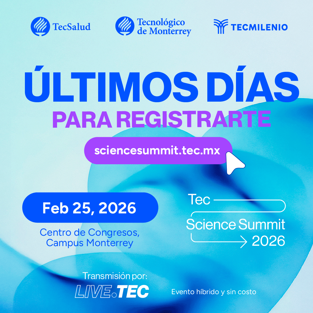 TecScience_'s tweet photo. 🔵 ÚLTIMOS DÍAS PARA REGISTRARTE
¡No te pierdas el Summit 2026!
Únete a los líderes, innovadores y expertos en la investigación. ¡Inscríbete y asegura tu lugar!
🔗 Ingresa a https://t.co/XRHYlyBGes
*Evento híbrido y gratuito.
#TecScienceSummit https://t.co/JaNGG2Ljt5
