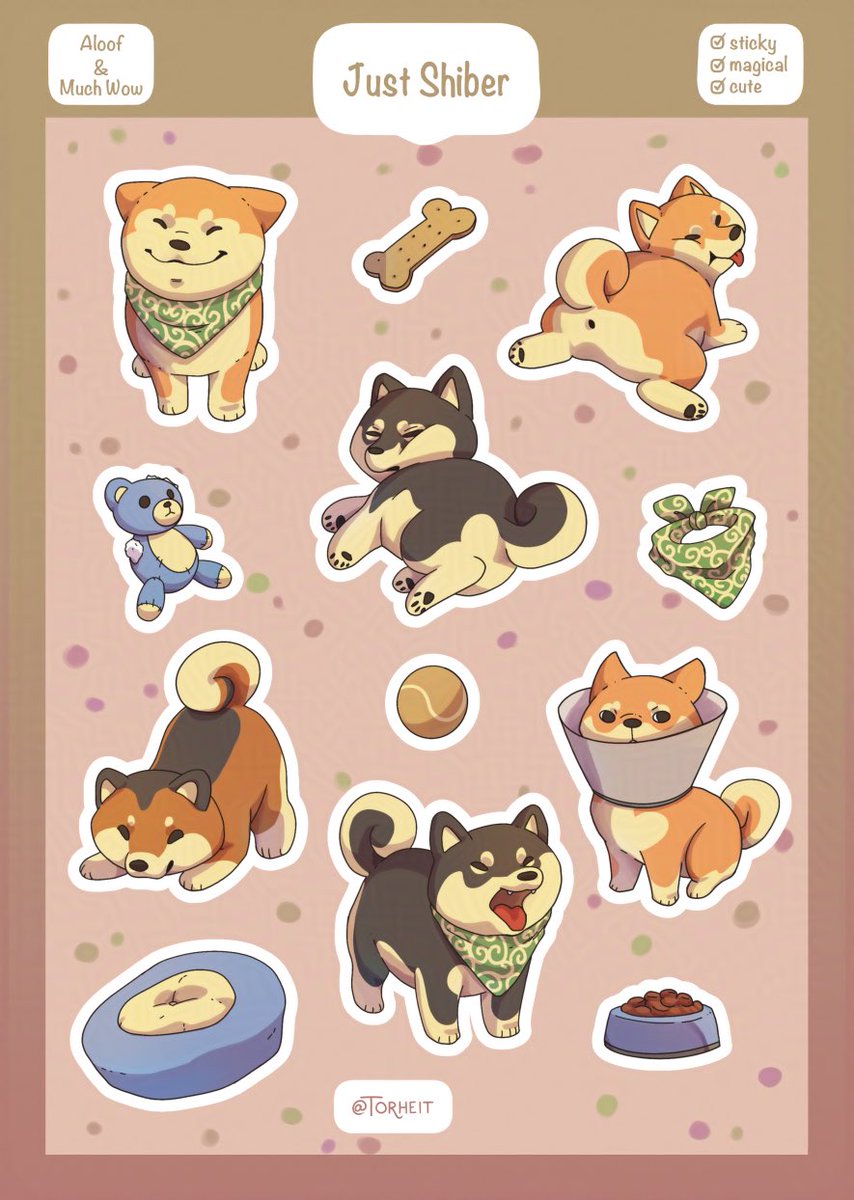 Torheit's tweet image. I made a shiba sticker sheet!
#shiba #stickerart