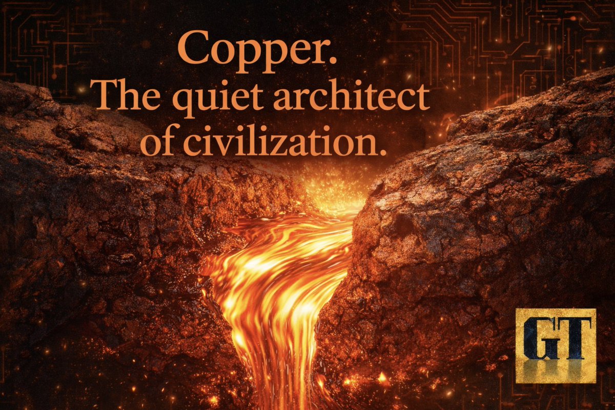 Copper. The quiet architect of civilization.

Before silicon.
Before software.
Before AI.

There was copper.

It made the telephone possible.
It laid the rail lines.
It sterilized hospitals.

It carries the electricity that lights your home, powers your server, charges your