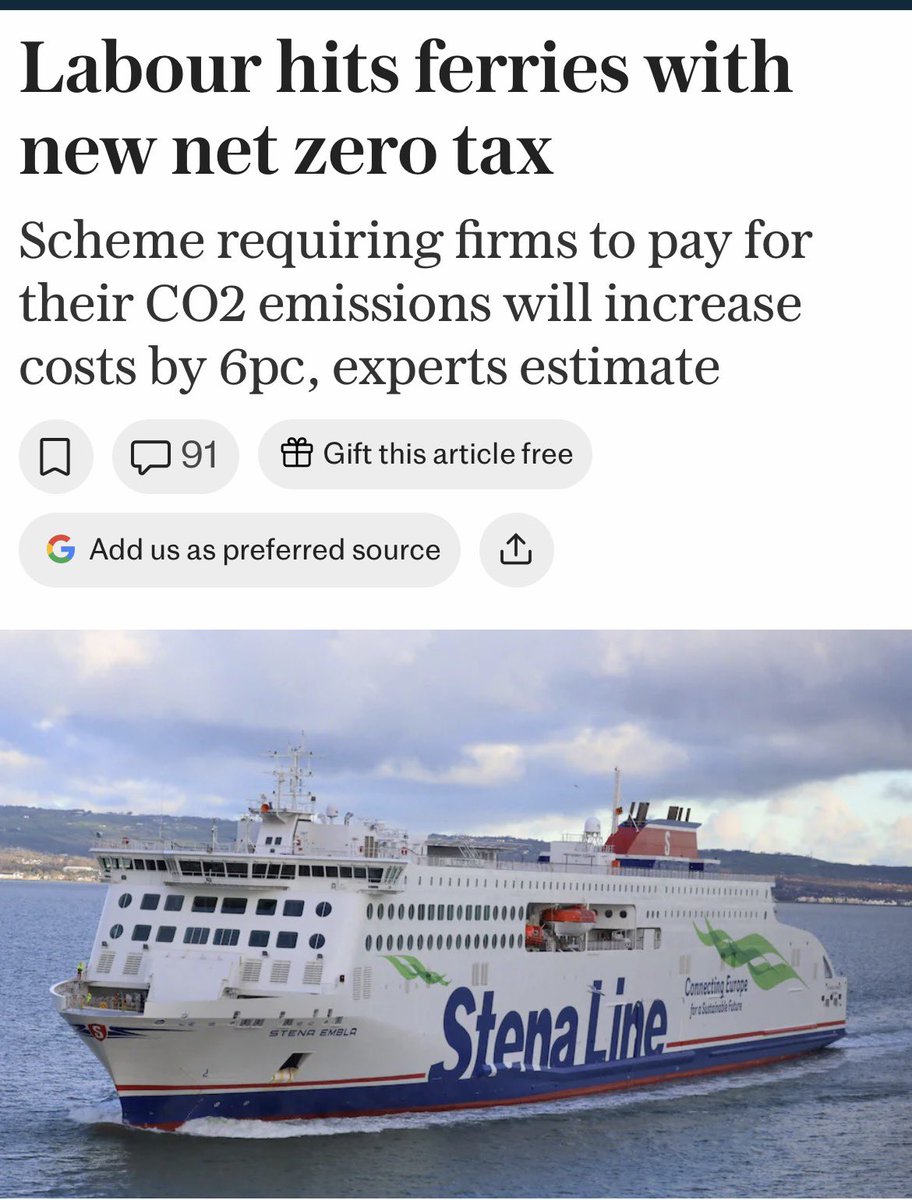 ReformDaily_'s tweet image. ❌ “More net stupid zero costs” - Labour is hammering Northern Ireland with a new green shipping tax that will add to the cost of living, says Richard Tice

telegraph.co.uk/business/2026/…

Only Reform UK says it will reverse it

#NorthernIreland #CostOfLiving #ReformUK