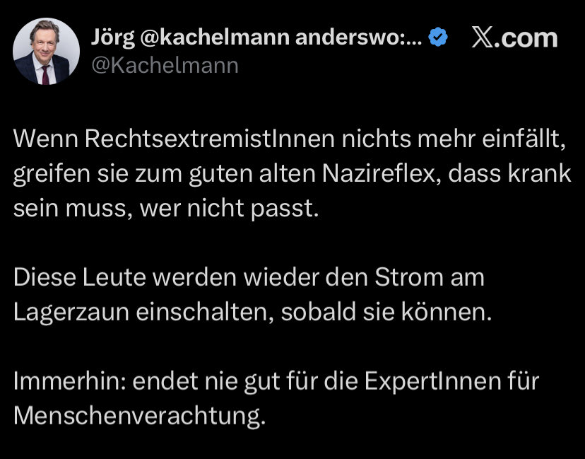 Das Gedankengut einiger Menschen auf dieser Plattform ist krank.