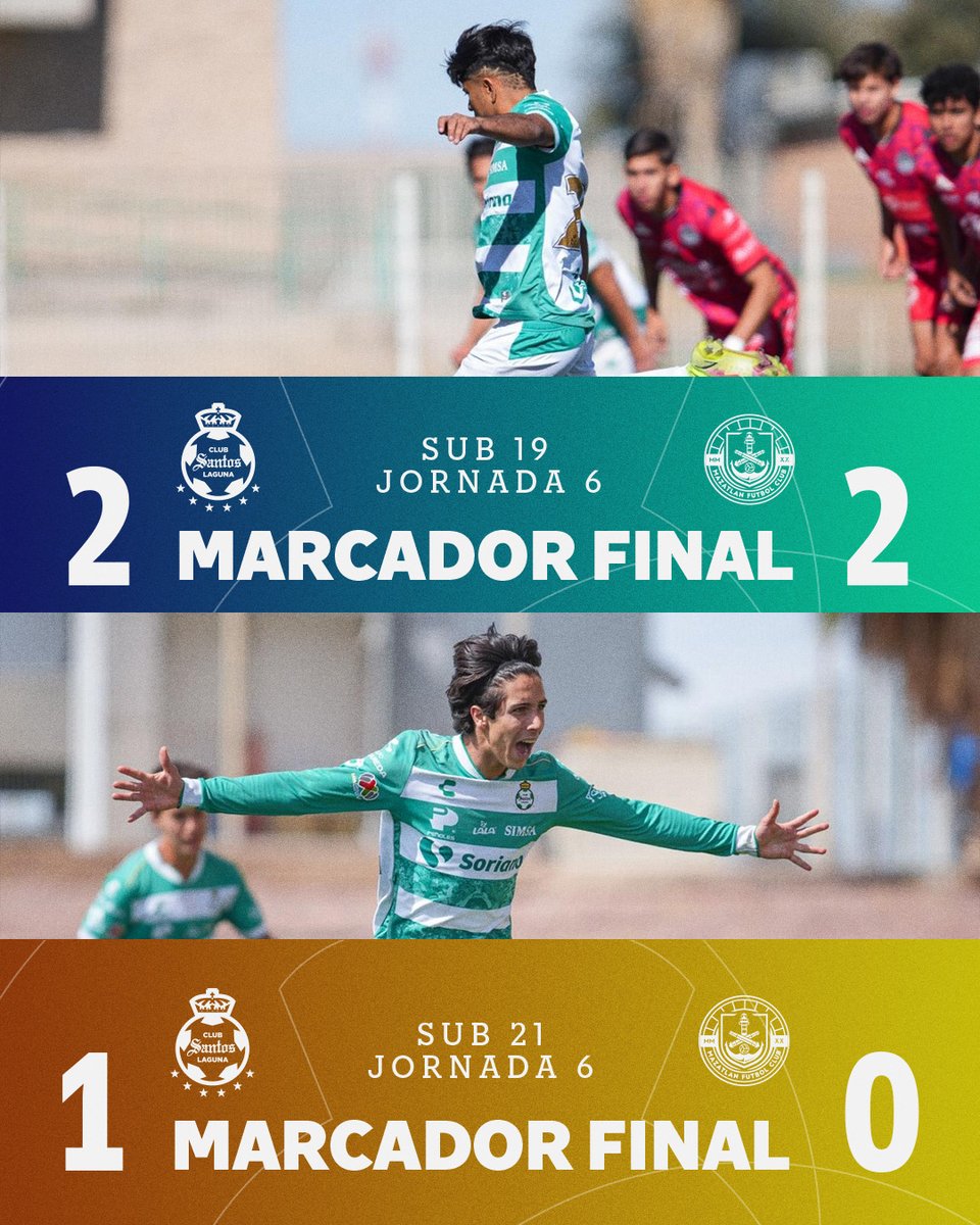 📊 | Estos fueron los resultados de nuestra Cantera Guerrera frente a Mazatlán. 🇳🇬⚔️

Sub 19, goles: Valencia 37', 53'. ⚽️
Sub 21, gol:  Vuoso 59'. ⚽️

#PORTITODOSINTINADA