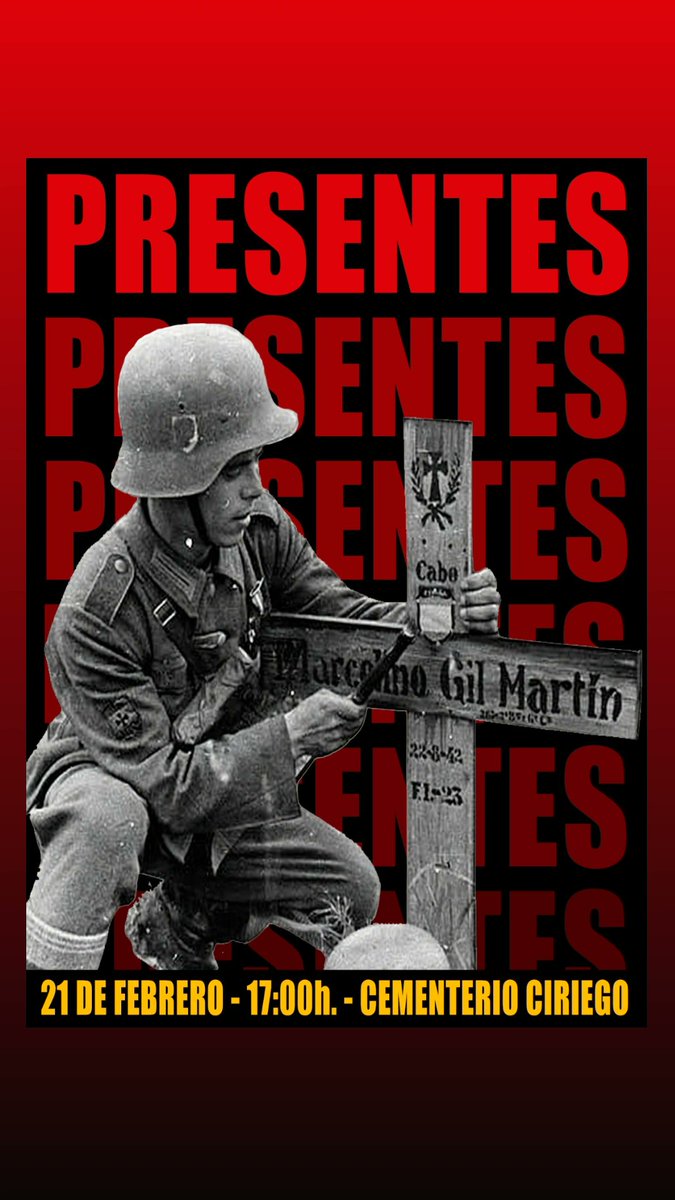 🌹 Al héroe de Krasny Bor.

🗓️ Sábado 21 de febrero.
⏰ 17:00 horas.
📍 Cementerio de Ciriego de Santander.