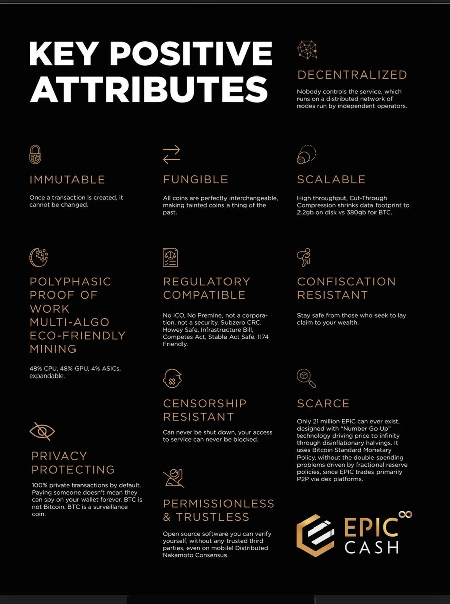 Itsgoing2bEpic's tweet photo. @cz_binance To have #Privacy, scarcity, fungibility, scalability, decentralized, mining on your home pc.
This is $Epic.
https://t.co/Fw3SuPlwtp https://t.co/UOH8GDutWH