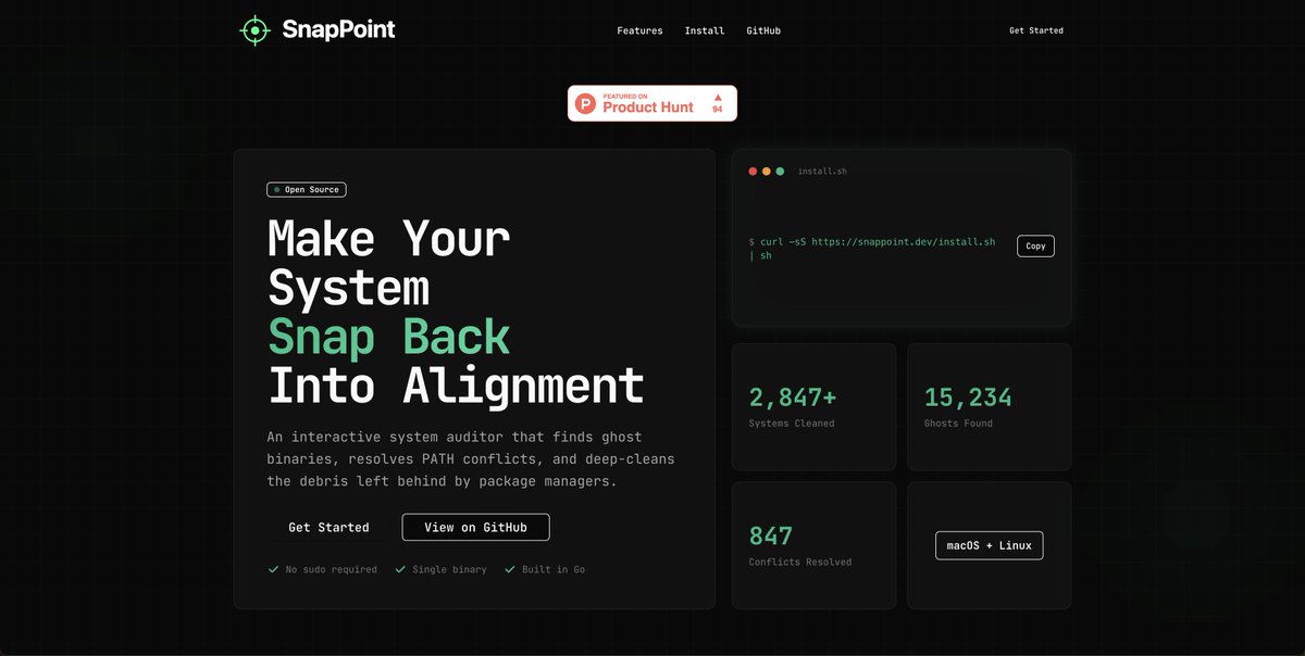 tryriviu's tweet photo. Riviu of the day: SnapPoint

Really like the hacker vibes of this landing. It clearly speaks to its intended user.

At first glance, I’m not 100% sure what it does. But, your value proposition should be simple enough to understand, kind of like a usability test.

Let's review it. https://t.co/h5L9p2j9Hr