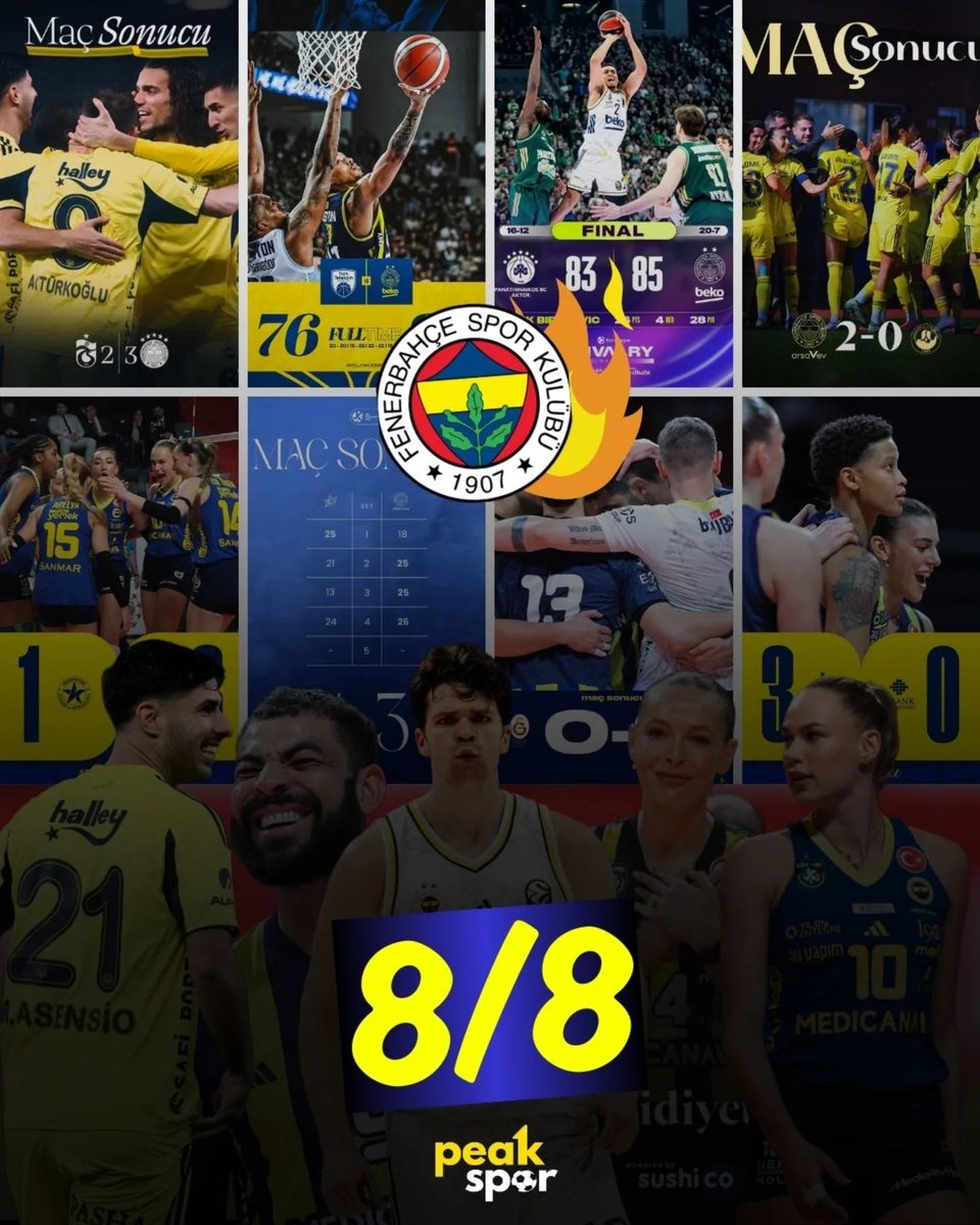 fbsavasciruhu's tweet photo. Fenerbahçe Spor Kulübü, bu hafta çıktığı 8 karşılaşmadan da galibiyetle ayrıldı. https://t.co/YtGL1USDxi