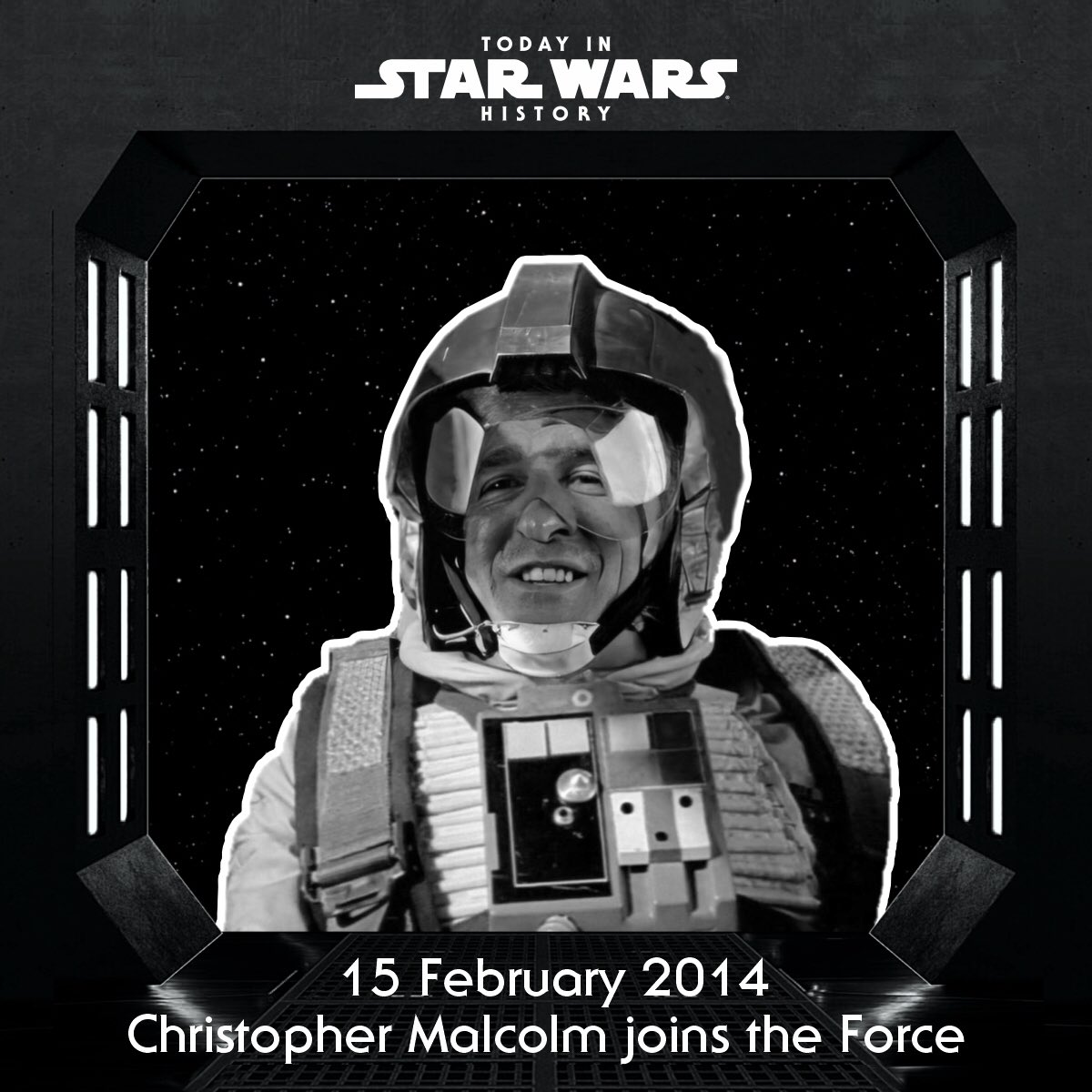 15 February 2014 #TodayinStarWarsHistory "Captain Solo, do you copy? Commander Skywalker, do you copy? This is Rogue Two!" #RogueTwo #ChristopherMalcolm