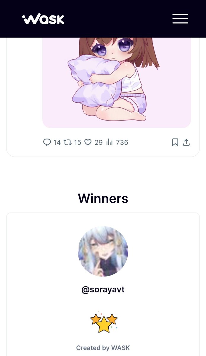 Yobikika's tweet photo. I’m so sorry for the delay (I was supposed to post this on the 12th, but time got away from me!).
And the winner of my interactive chibi giveaway is… @sorayavt! 🎉✨@sorayavt, please DM me to discuss your chibi :3 https://t.co/wHArsoVXAN