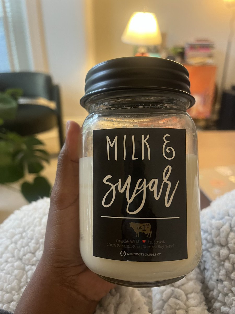 My friend gifted me this INSANELY good candle. Can’t get over it <a href="/milkhousecandle/">Milkhouse Candle Co.</a>