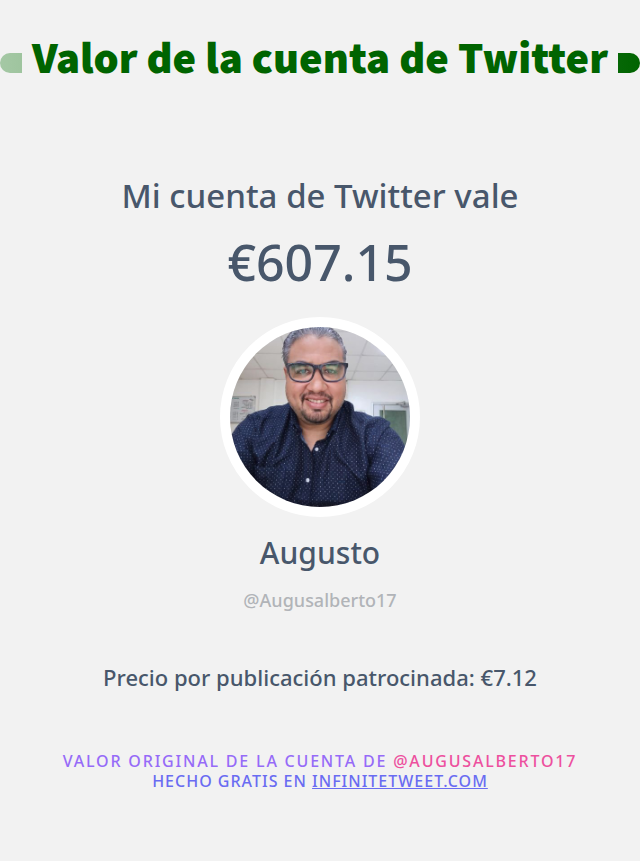 Augusalberto17's tweet photo. Mi valor en Twitter es de: €607.15

➡️ https://t.co/OkHPPh18bR https://t.co/4UjsmXvmgY