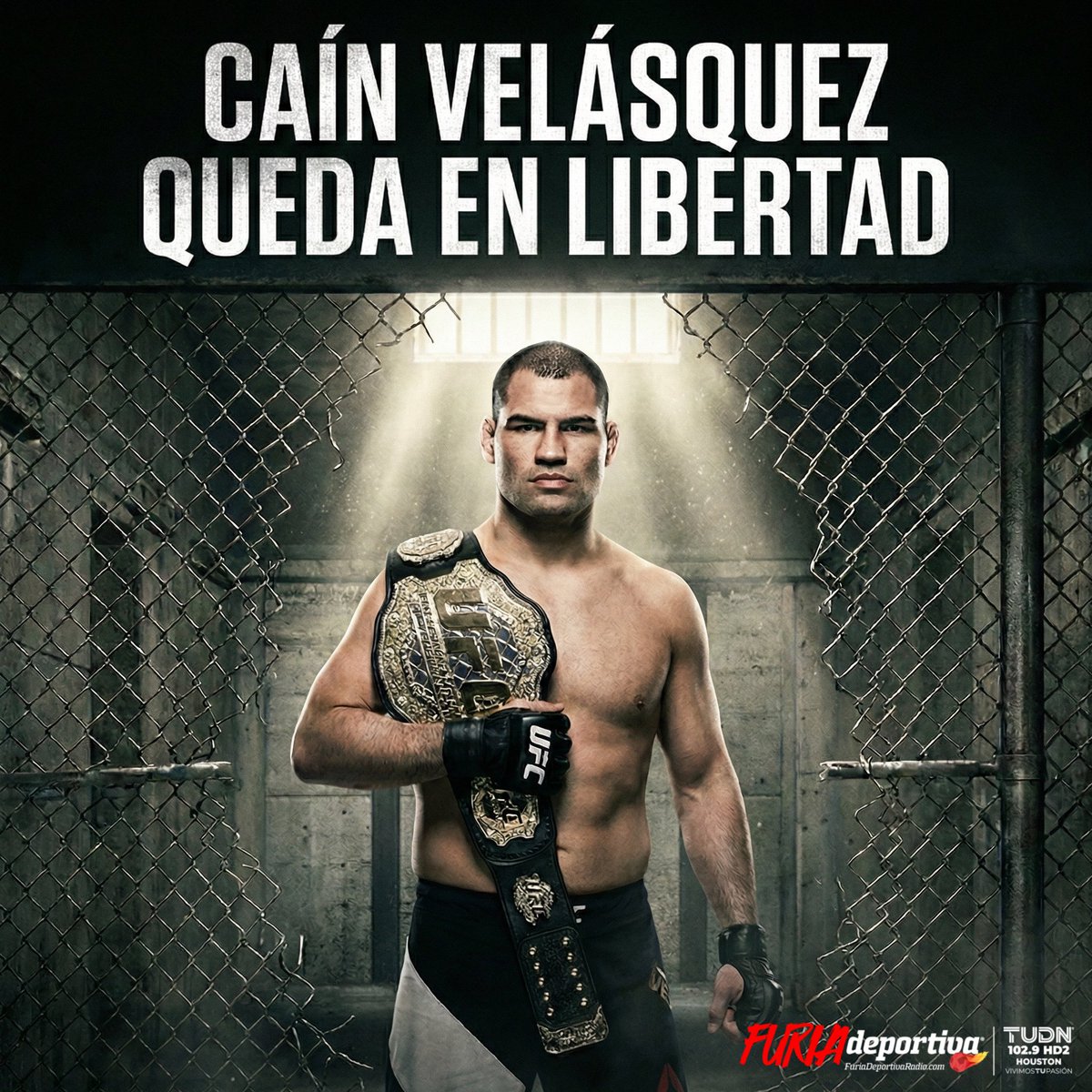 #FuriaDeportiva

El ex campeón de peso completo de la UFC, Cain Velasquez, fue liberado esta mañana luego de permanecer casi tres años en prisión, en un caso que estremeció al mundo de los deportes de combate.

#UFC #MMA #CainVelasquez