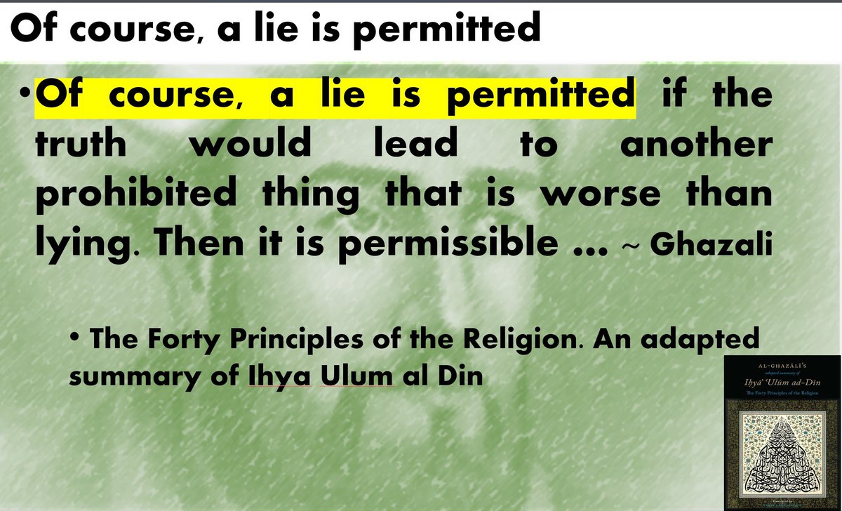 Translation: Taqiyya is real.
Lying is legal in Islamic law.