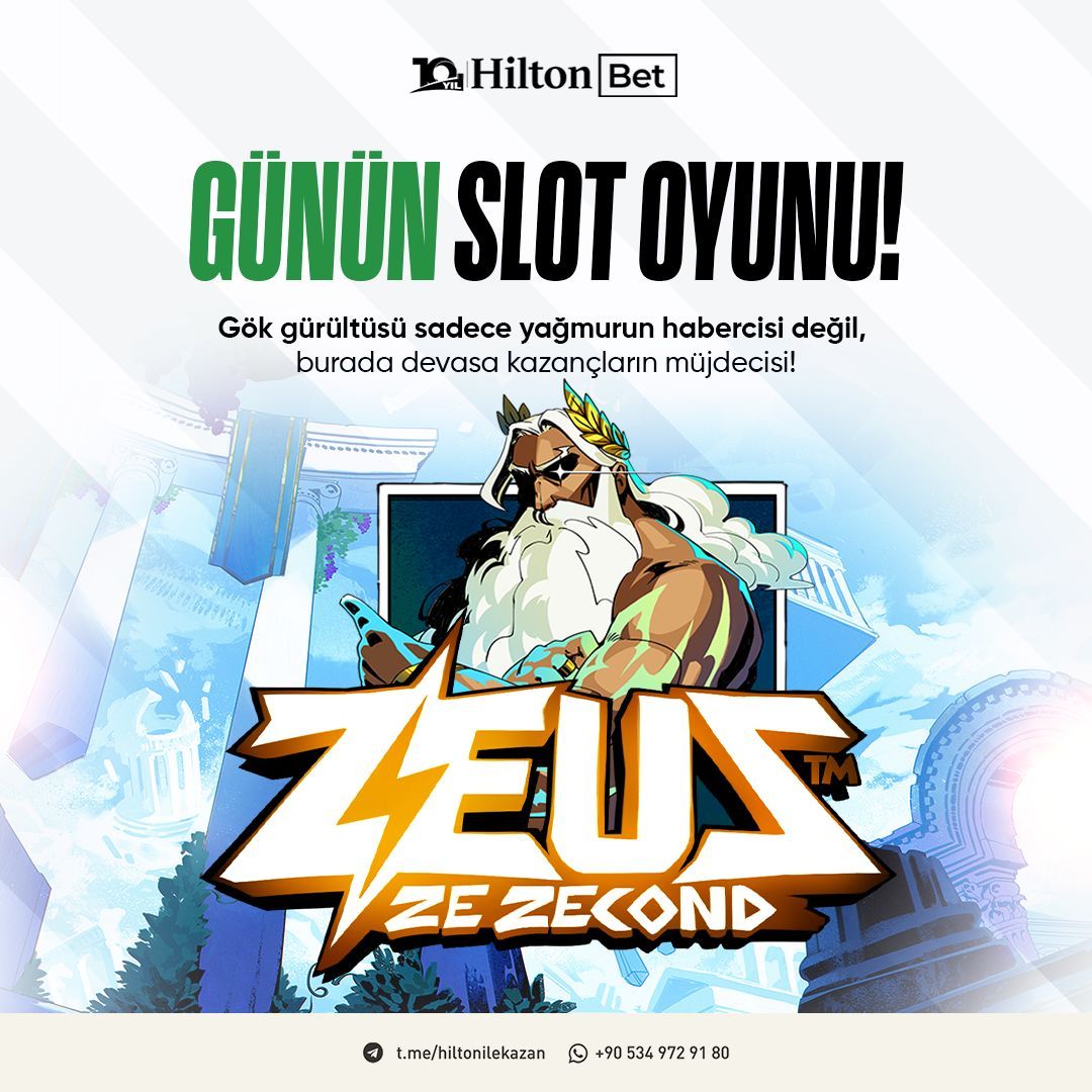 👑 Gök gürültüsü sadece yağmurun habercisi değil, burada devasa kazançların müjdecisi. 

💰Bugün Hiltonbet’te günün kazandıracak oyunu karşınızda!

🎰 Zeus Ze Zecond ile gözünü paraya dik ve kazanmaya başla! 

🔗 ds.tc/hiltonbet