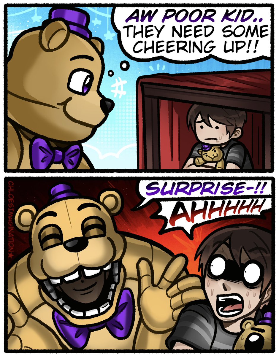 Fredbear doesn’t know how scary he is in FNAF,,