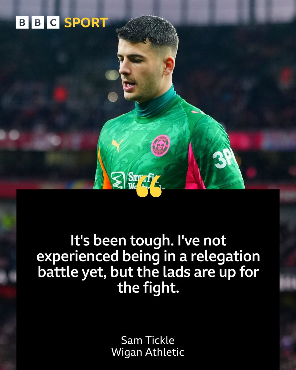 BBCRMsport's tweet photo. 🗣️ Sam Tickle looks ahead to rest of the League One season after Wigan's FA Cup loss to Arsenal
Listen to his full thoughts: https://t.co/7dS9MfmTvS
#WAFC #BBCFACup https://t.co/JPjFbKfclM