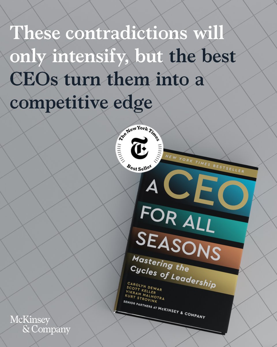 The CEO role involves balancing multiple priorities at once.

#CEO4AllSeasons shows how these dual demands shift over time, and why effective leadership requires adapting how you balance them at each stage of a CEO’s tenure

mck.co/4ty5zYj