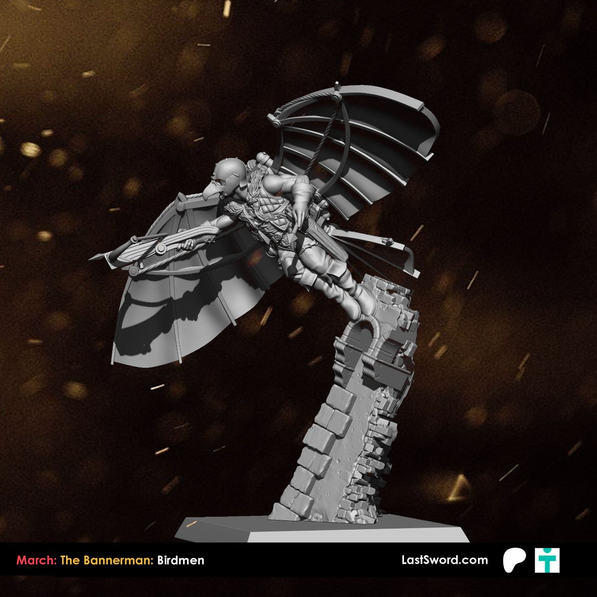 LastSwordMinis's tweet image. (WIP) March Patreon: The Bannerman: Birdmen
Once the skies were mastered, a practical application of this new element had to be found.
-
#citiesofsigmar #dogsofwar #the9thage #warhammer #aos #3dprint #dnd  #lastswordminiatures