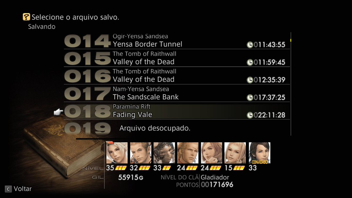 22 horas de pura felicidade. Se fuder, jogo bom para cacete. Final Fantasy 12 está tomando o lugar que antes era de Final Fantasy 8 como o melhor FF, PARA MIM!