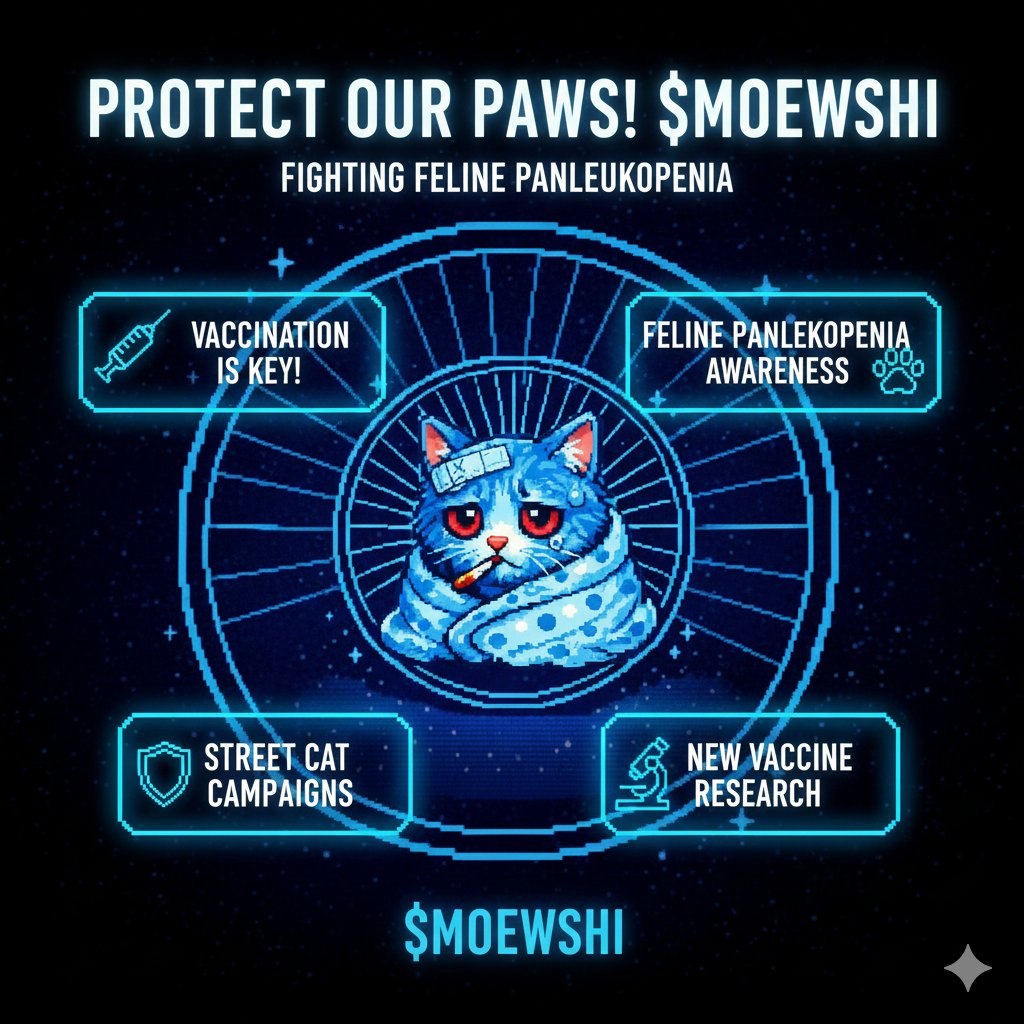 z_ethanmorph's tweet photo. Did you know? 
Feline Panleukopenia is currently the biggest threat to cats worldwide. But with the right awareness and vaccination, we can completely change this story! 🐱💉

I am truly inspired by visionary creators like @_HeyZing, who are showing us how to use meme culture for a noble cause saving feline lives. Supporting their incredible vision is exactly what $MOEWSHI is all about. 

Why this mission is so important:
• Raising awareness about Feline Panleukopenia to prevent kitten deaths.
• Supporting Street Cat Vaccination Campaigns for those in need.
• Using $MOEWSHI to encourage the development of new vaccines.

As @jessepollak builds a stronger on-chain ecosystem, projects like $MOEWSHI add real-world value and heart to the community. By following the standards of @PrufProtocol, we ensure transparency every step of the way.

Let’s join @_HeyZing in this beautiful journey and stand by our furry friends with $MOEWSHI! 🐾