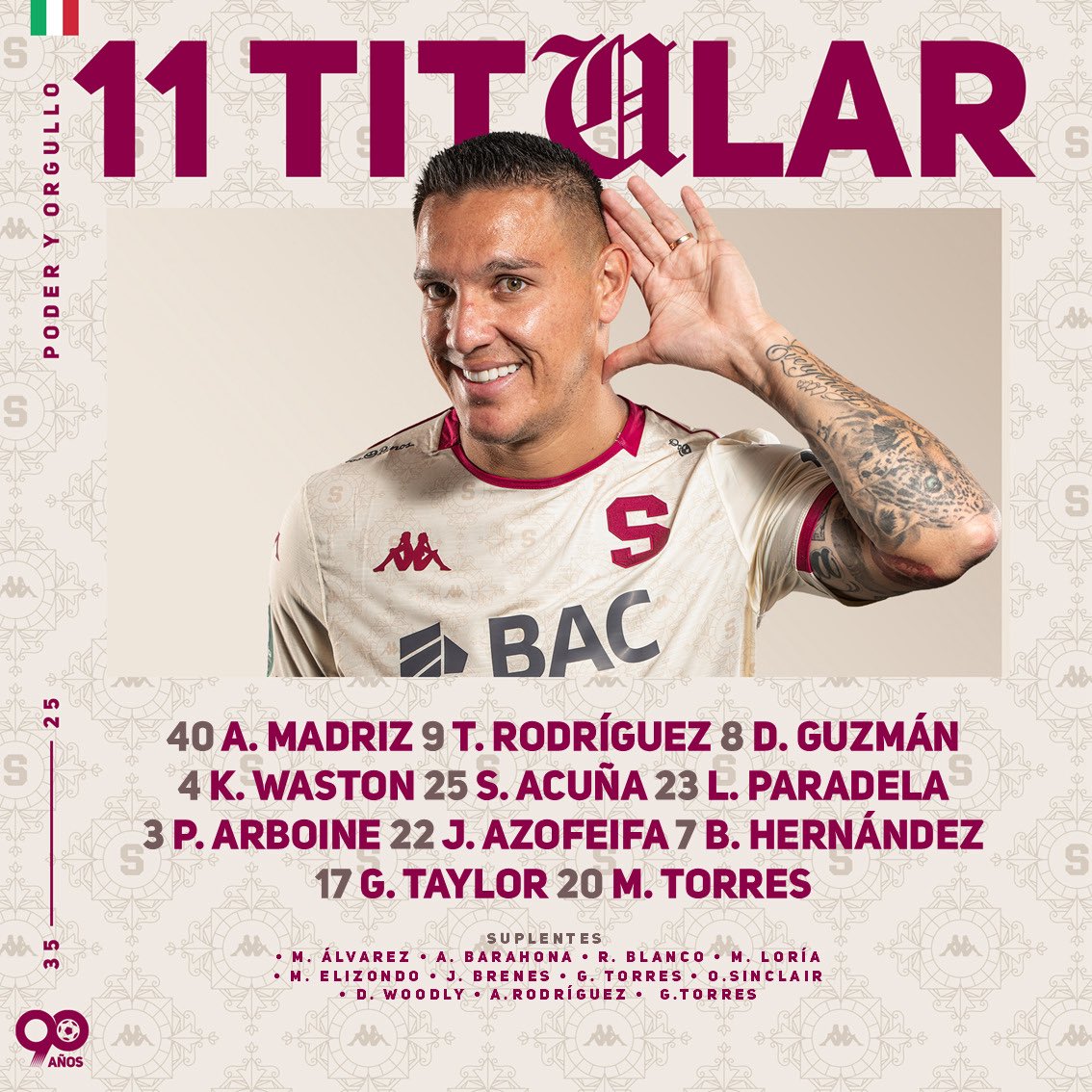 💜 ¡Esta es la alineación de hoy! ✅

#VamosMorados