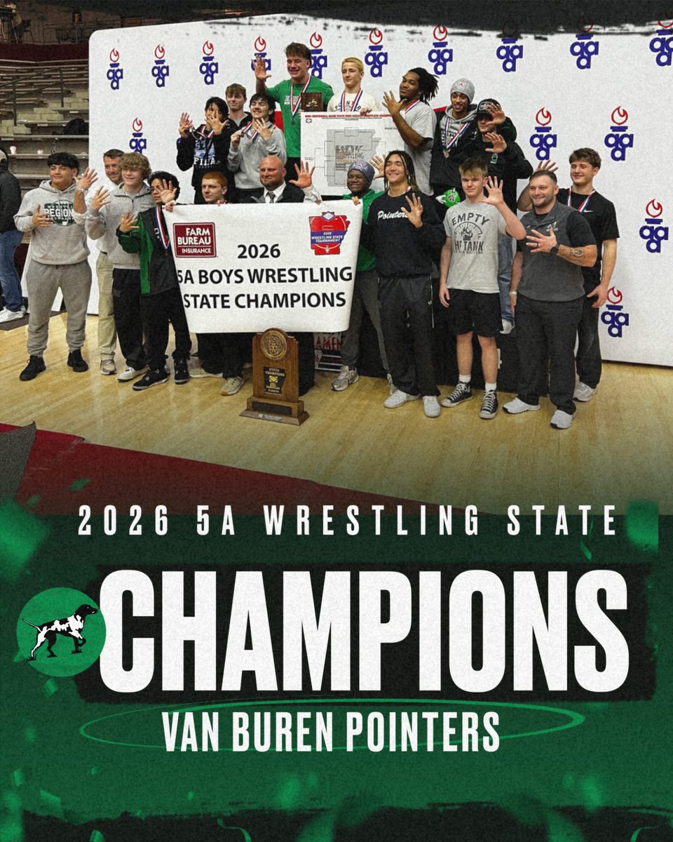 Congratulations, Van Buren Wrestling! That’s 5 straight 🏆
