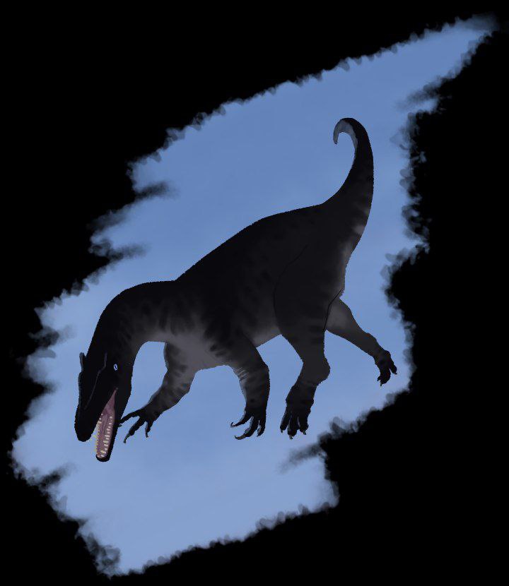 HerctPerfether's tweet photo. Melanistic allosaurus, again, yeah.
#art #paleoart #dinosaur https://t.co/49d1BKEXmn