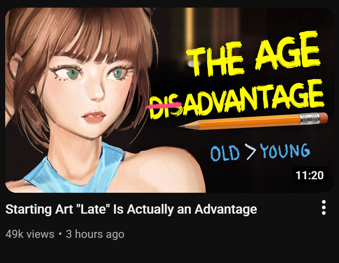 Starting art "late" is actually an advantage
Here’s why: youtu.be/MK3y-dULZAU