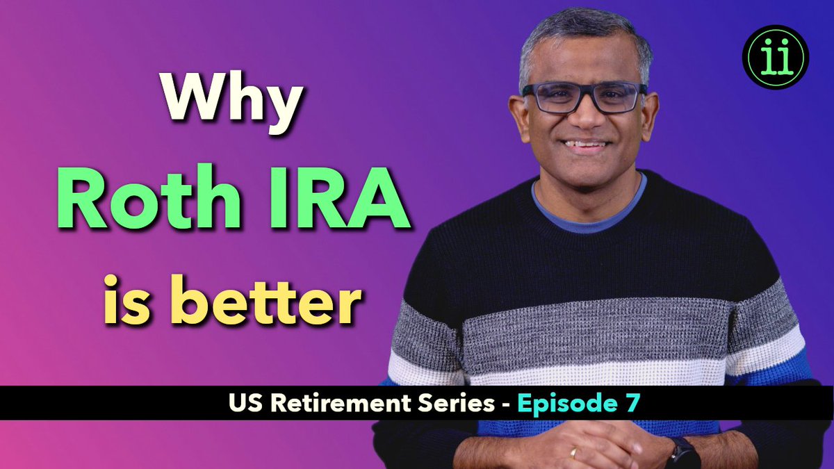 InvstmntInsght's tweet photo. Why Roth IRA is better. https://t.co/9Uq1MY9TpG
