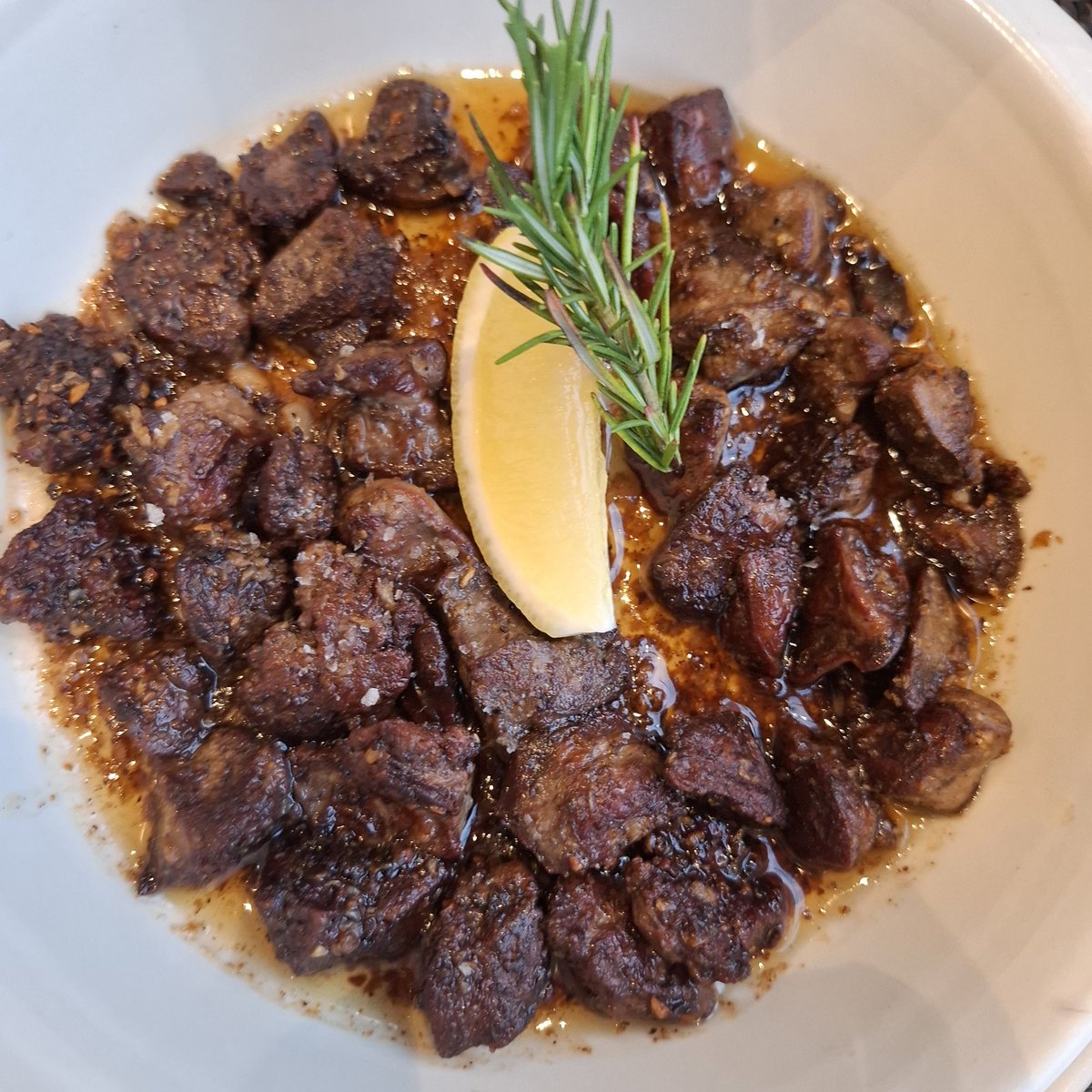 baby squid and chicken liver, so full