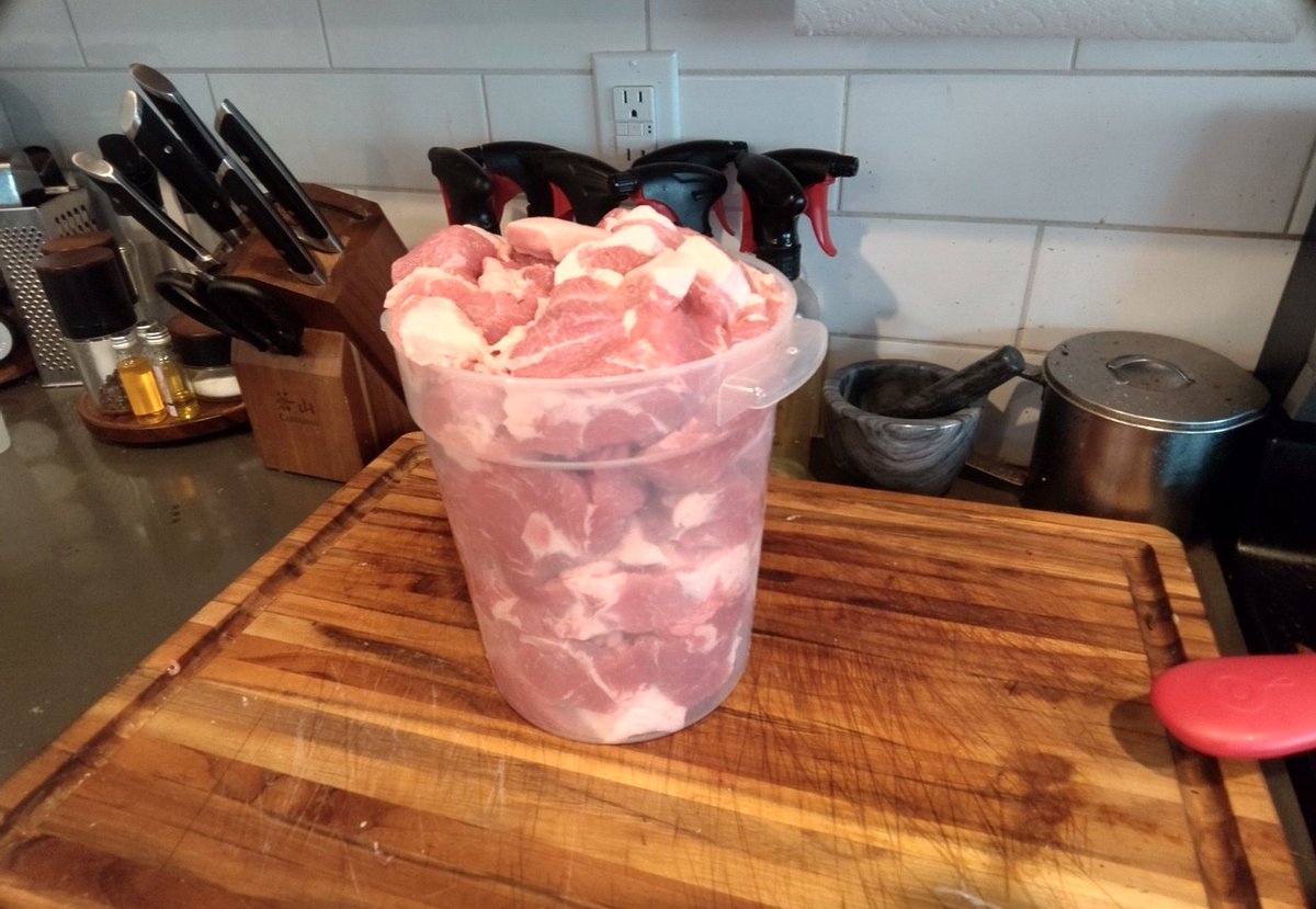 I still prefer metric, but credits where credit's due for the imperial system: one pork butt is precisely one gallon of meat