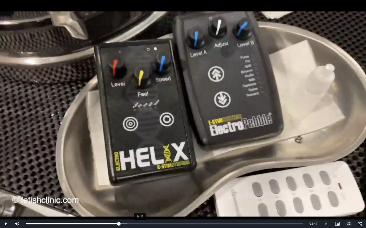 lots of electrostim being used over on my website FetishClinic.com 
power boxes are made by <a href="/estimsystems/">E-Stim Systems</a>